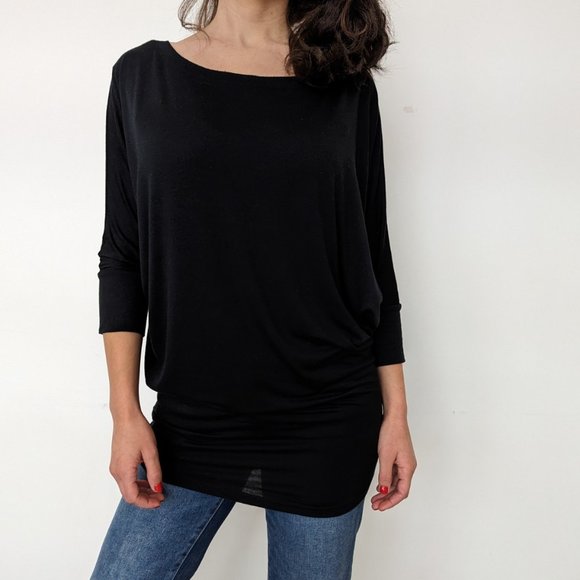 Black Jersey Knit Adjustable Top - Picture 3 of 5